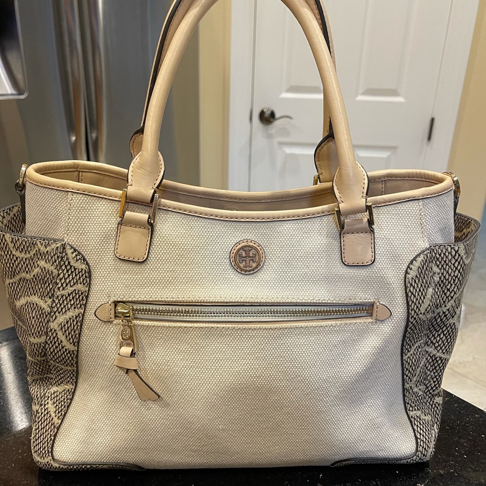 Tory Burch Python Snakeskin Leather Color Block W… - image 4